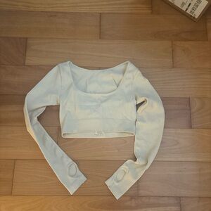 Amazon Women's White Long Sleeve Crop Top